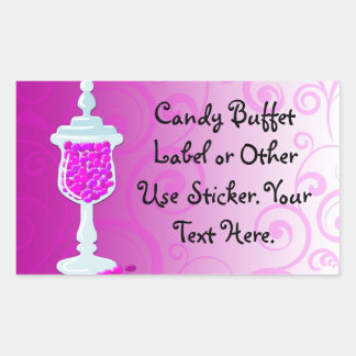 Hot Pink Fuchsia Candy Buffet Rectangular Sticker