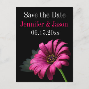 Hot Pink Fuchsia Gerber Daisy Save the Date Cards