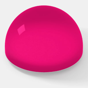 Hot Pink fuchsia glass dome paperweight