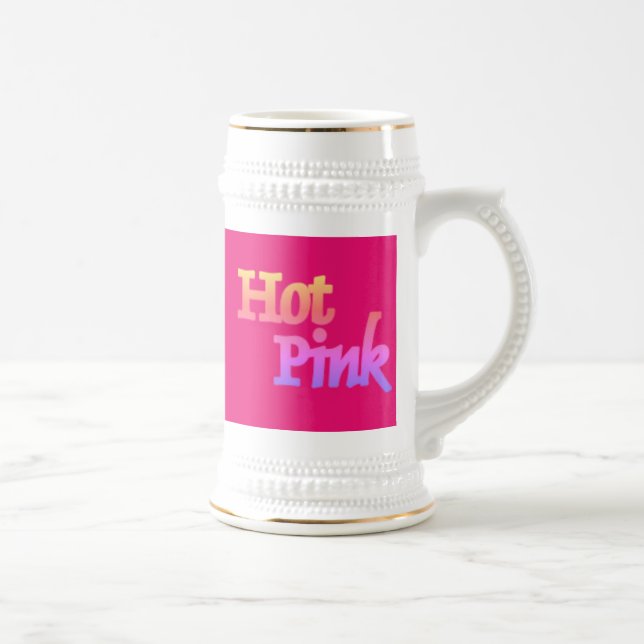 Hot Pink fuchsia left hand white stein gold trim (Right)
