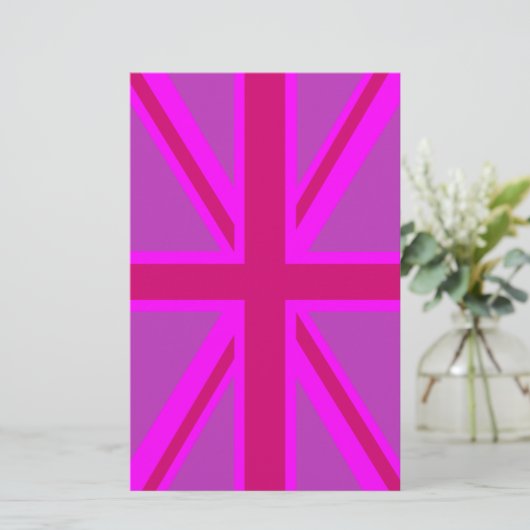 Hot Pink Fuchsia Union Jack Decor (Standing Front)