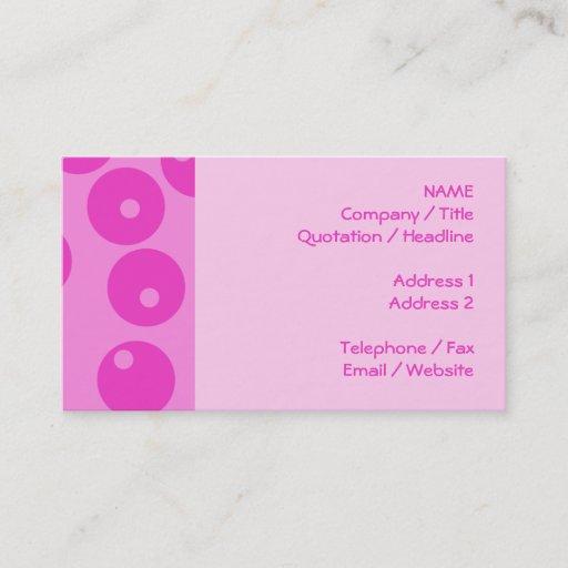 Customizable Hot Pink Funky Retro Pattern. Business Card Templates