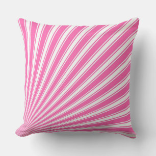 Hot pink Funky Sun Rays Background Throw Pillow