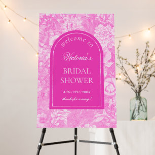 Hot Pink Fuschia Bridal Shower Welcome Sign