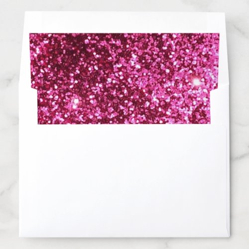 Hot Pink Fuschia Glitter Envelope Liner