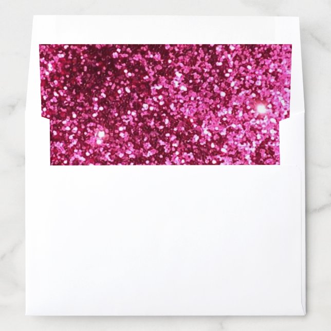 Hot Pink Fuschia Glitter Envelope Liner (In Envelope)