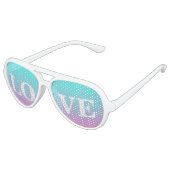 hot pink Fuschia turquoise ombre wedding favor Aviator Sunglasses (Angled)