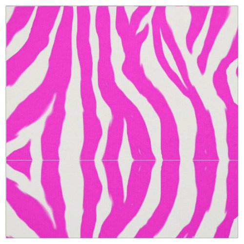 Hot Pink Fuschia White Zebra Animal Print Pattern Fabric