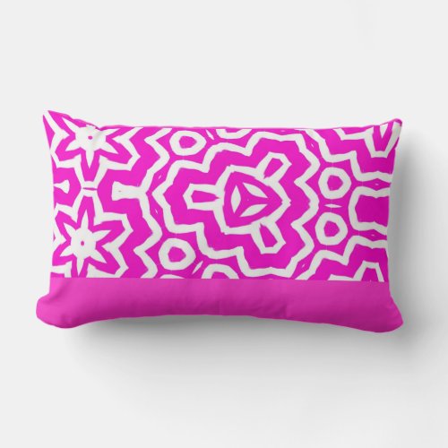 Hot Pink Fuschia White Zebra Lumbar Pillow