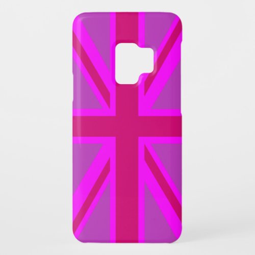 Hot Pink Fushia Union Jack British Flag Background Case_Mate Samsung Galaxy S9 Case