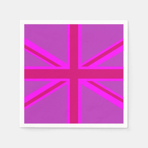 Hot Pink Fushia Union Jack Napkins