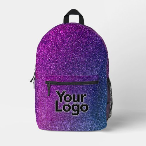 Hot Pink Galaxy Sparkles Glitter Professional Logo Printed Backpack