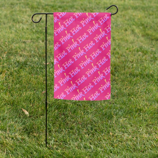 Hot Pink garden flag (In SItu)