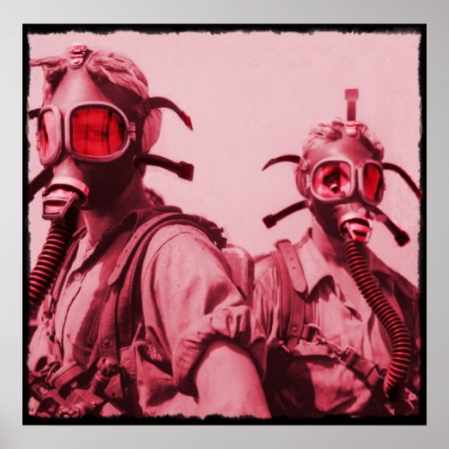 Hot Pink Gas Masks Poster