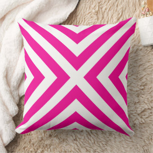 Hot Pink Geometric Decorative Throw Pillow