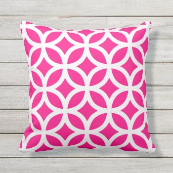 Hot Pink Geometric Pattern Outdoor Pillows by Richard__Stone at Zazzle