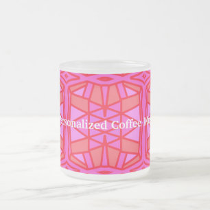 Hot Pink Geometric Personalized Coffee Mug