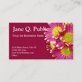 Hot Pink Gerber Daisies Business Card Templates