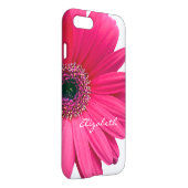 Hot Pink Gerber Gerbera Daisy Personalized iPhone Case (Back Right)