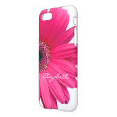 Hot Pink Gerber Gerbera Daisy Personalized iPhone Case (Back Left)