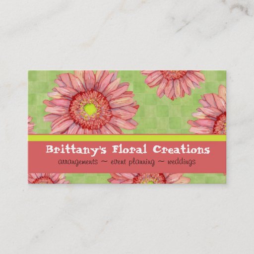 Customizable Hot Pink Gerbera Daisy Modern Floral Stylish Business Card Template