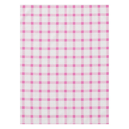 Hot Pink Gingham Check Plaid Medium Tablecloth | Zazzle.com