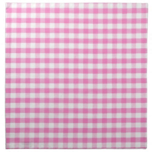 Hot pink Gingham pattern Cloth Napkin | Zazzle