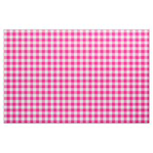 Hot Pink Gingham Pattern Fabric