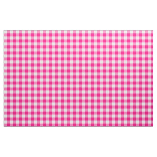 Hot Pink Gingham Pattern Fabric