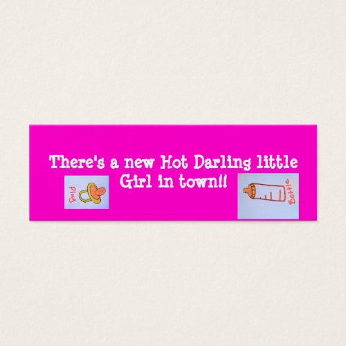 hot pink girl bookmarks business cards
