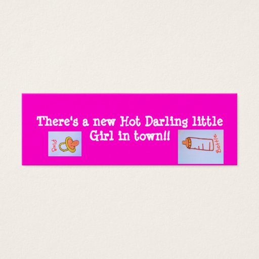 Customizable hot pink girl bookmarks business cards