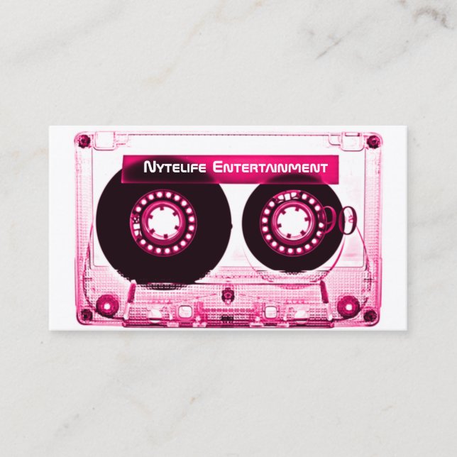 Hot Pink (Girl)  Mixtape Business Card (Front)