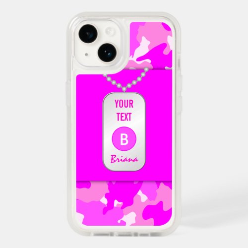 Hot Pink Girly Camo Camouflage Pattern Rugged OtterBox iPhone 14 Case