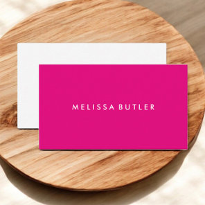 Hot Pink Girly Minimalist Business Card