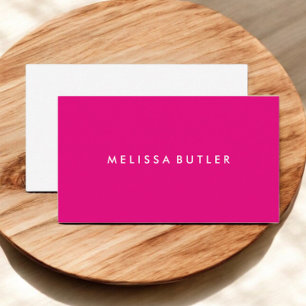Hot Pink Girly Minimalist Business Card