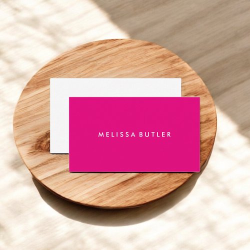 Hot Pink Girly Minimalist Business Card