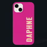 Hot Pink Girly Retro Case-Mate iPhone 14 Case<br><div class="desc">Customize this bright pink,  bold retro design phone case with your name or monogram.</div>