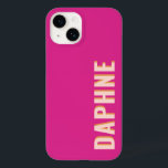 Hot Pink Girly Retro Case-Mate iPhone 14 Case<br><div class="desc">Customize this bright pink,  bold retro design phone case with your name or monogram.</div>