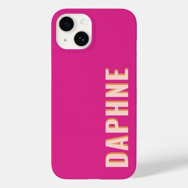 Hot Pink Girly Retro Case-Mate iPhone Case (Back)