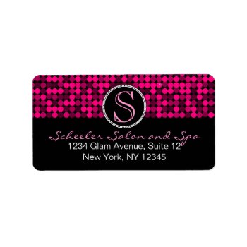 Hot Pink Glam Custom Monogram Address Labels by creativetaylor at Zazzle