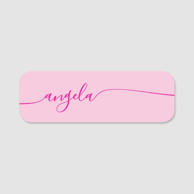 Hot Pink Glam Signature Name Tag (Front)