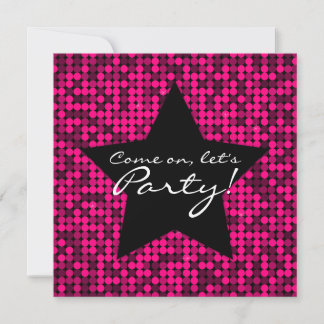Hot Pink Glam Star Invitation
