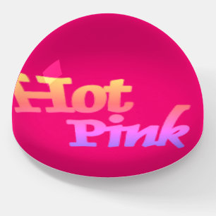 Hot Pink glass dome paperweight