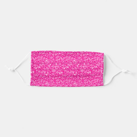 Hot Pink Glitter Adult Cloth Face Mask (Front, Folded)
