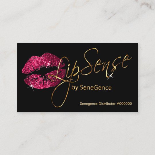 Hot Pink Glitter And Gold Lipsense Senegence Business Card Zazzlecom