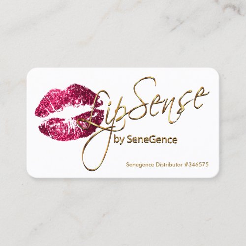 Hot Pink Glitter and Gold _ White Business Card