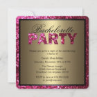 Hot Pink Glitter Bachelorette Party Invitation