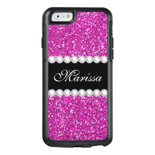 Hot Pink Glitter Iphone 6 6s Cases Cover Zazzle