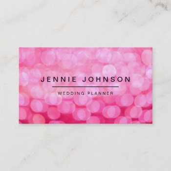 Hot Pink Glitter Bokeh Business Card by CoutureBusiness at Zazzle
