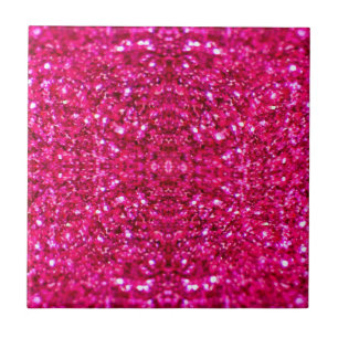 hot pink glitter ceramic tile